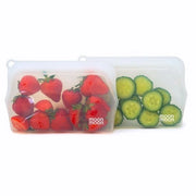 Zaketti di silicone riutilizzabili per congelatore, contenitori di alimenti riutilizzabili per preparazione di pasti e snack, set di 2, trasparenti, 330 ml