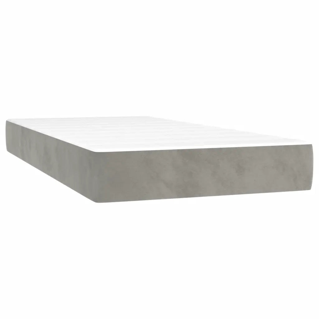 Letto a Molle Materasso e LED-Struttura Letto con Materasso Grigio Chiaro 80x200 cm Velluto 307808