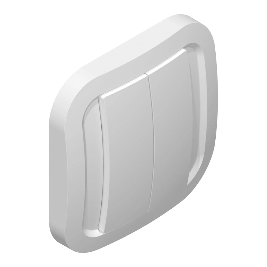 Interruttore a parete wireless a 2 pulsanti per sistema Zigbee Bianco NODON