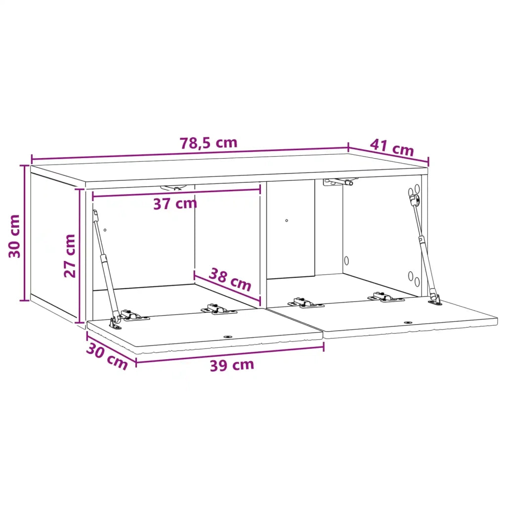Mobile Porta TV da Muro 78,5 x 31 cm Rovere Artigianale 898894