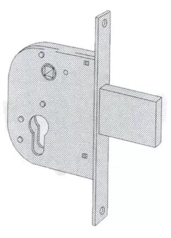 SERRATURA DA INFILARE PER CANCELLI ART. 42312 CISA E50 - Scatola 84,5x95 mm - CISA