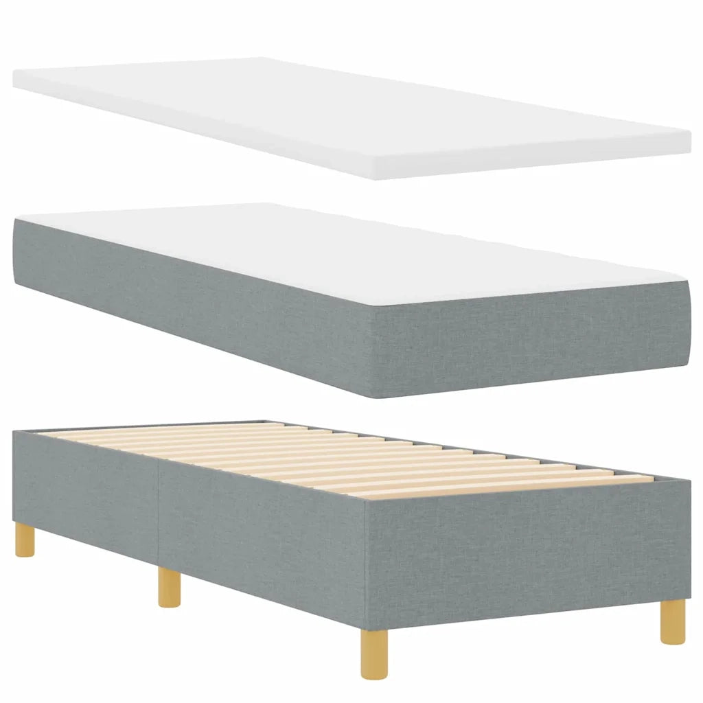 Letto a Sorgente LED Grigio chiaro 80 x 200 cm Tessuto
