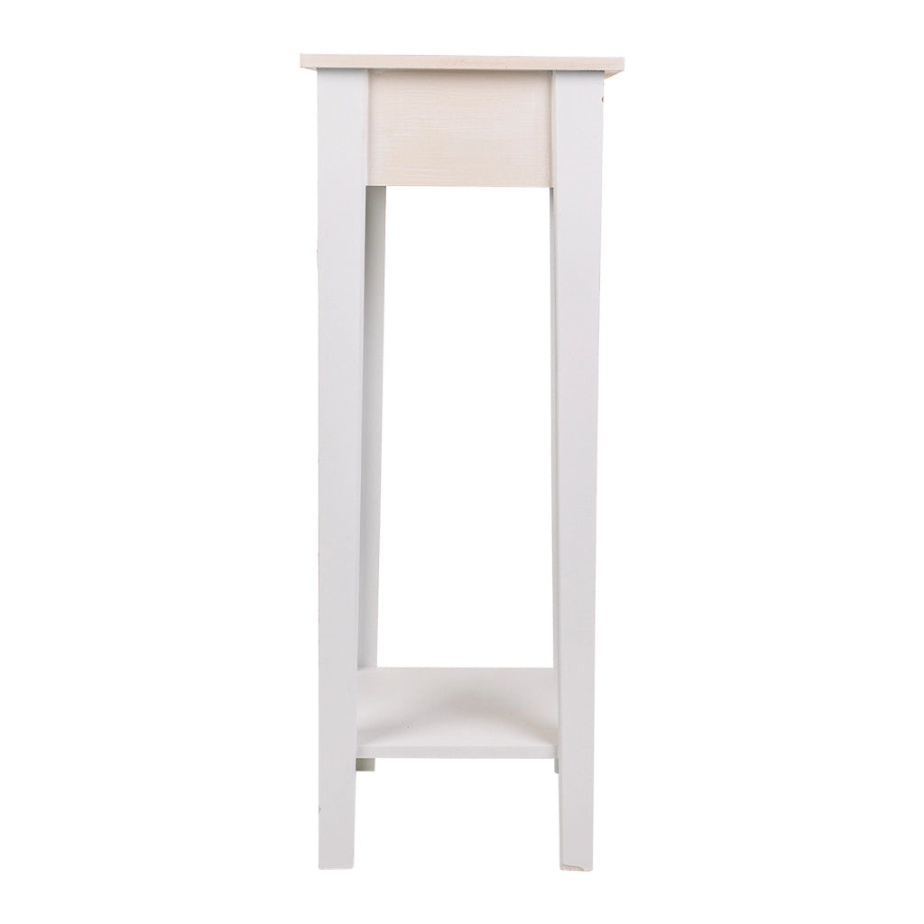 Supporto per vaso in legno bianco 30x30x80