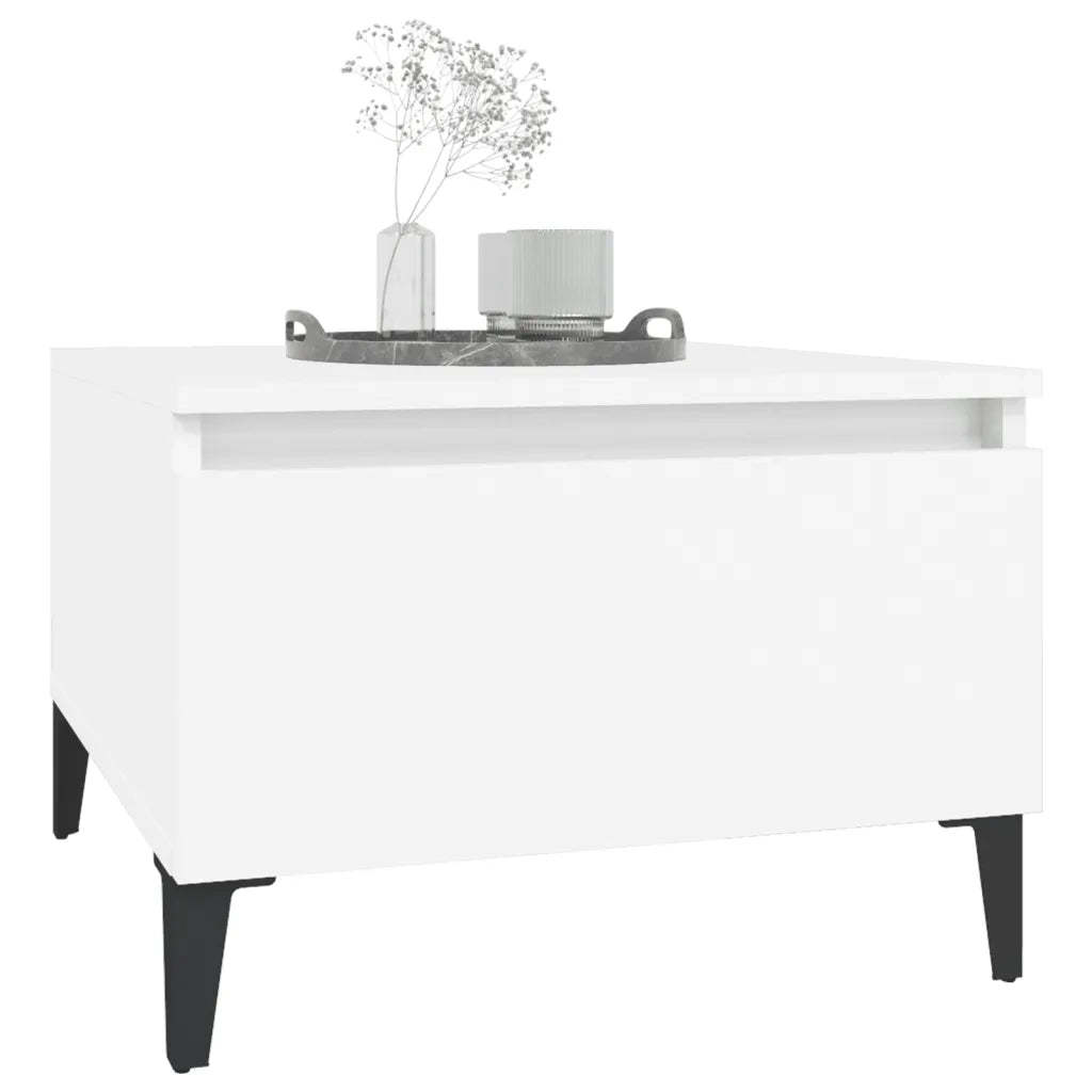 Tavolini Bianchi 2pz 50x46x35 cm in Legno Multistrato 819517