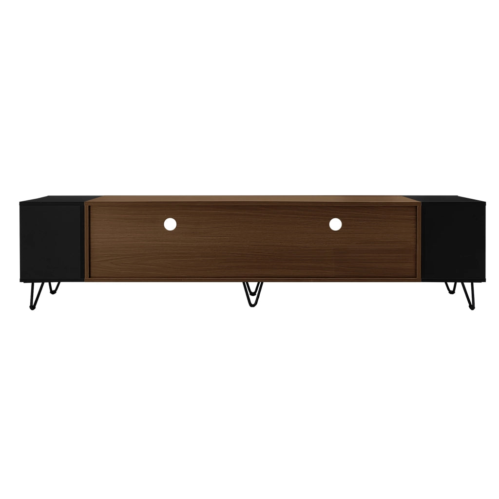 Mobile TV Moderno ¨C MINIMAL ¨C Nero e Legno, 180 cm