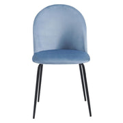 Set di 4 Sedie Bonnie Blu Avio Velluto 45x55x82
