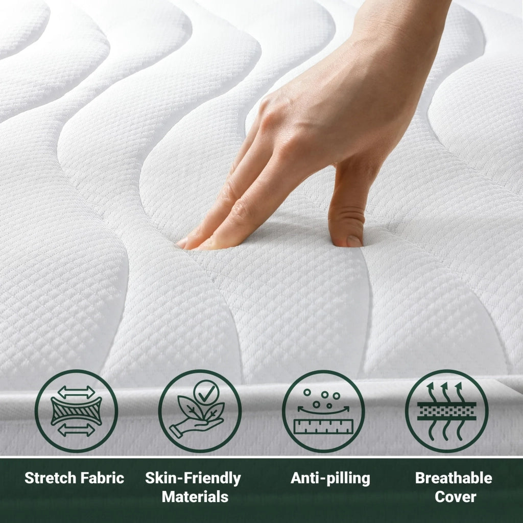 Materasso Matrimoniale 190x200 cm in Memory Antibatterico | Altezza 16 cm | Rivestimento 3D Air in Fibra Ipoallergenica | Materasso Ortopedico a 7 Zone Differenziate Termosensibili