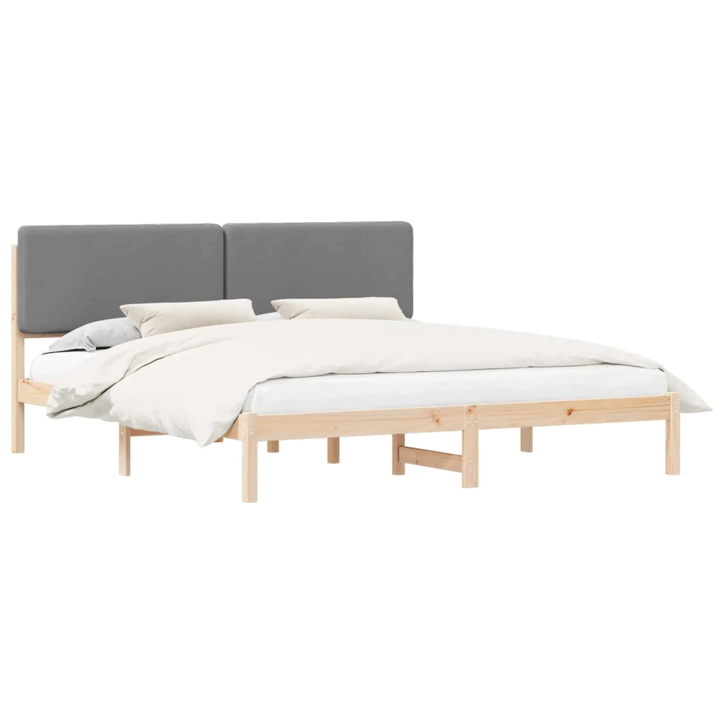 Letto con Testiera Rivestita Grigio chiaro 180 x 200 cm 877889