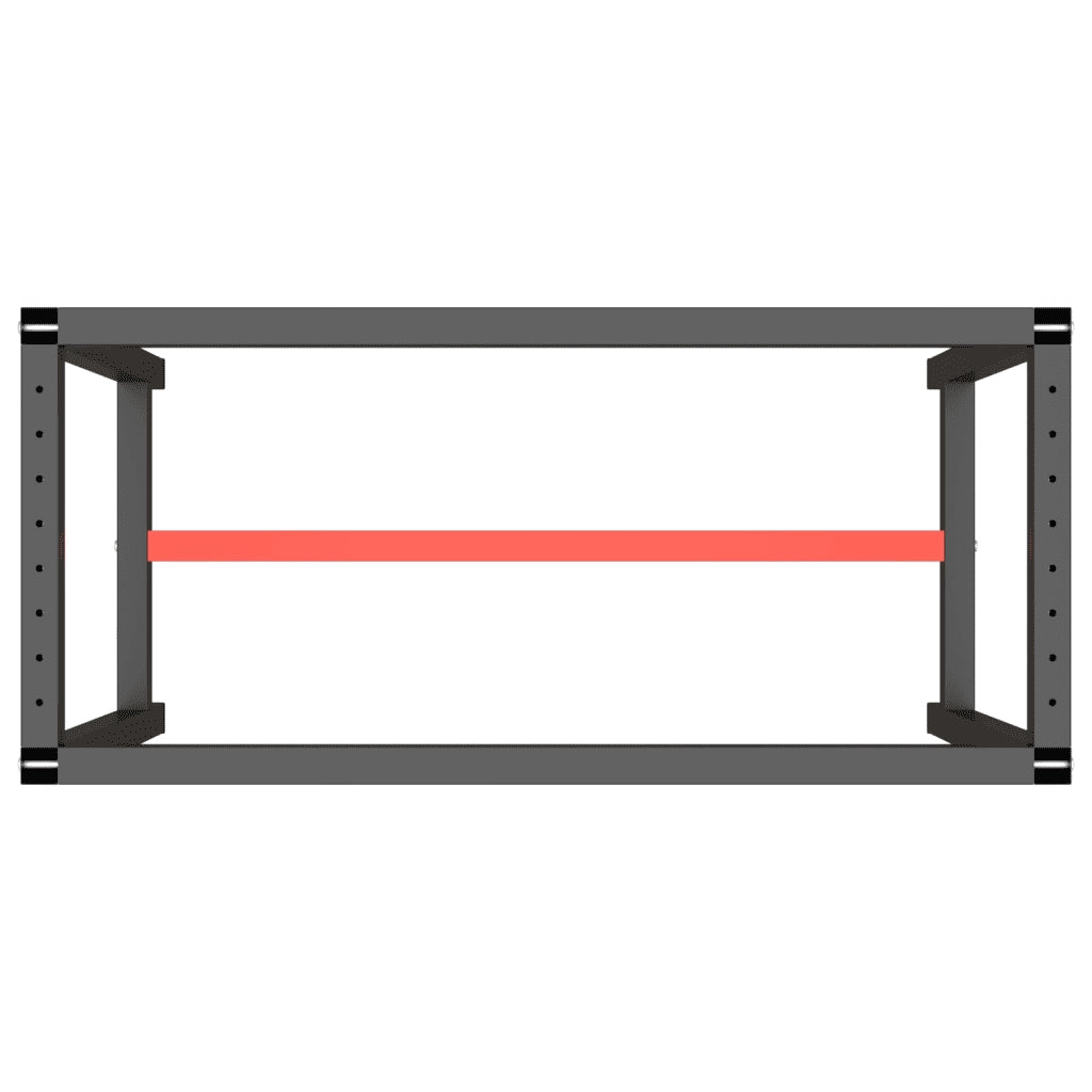 Telaio Banco da Lavoro Nero e Rosso Opaco 110x50x79 cm Metallo 151450