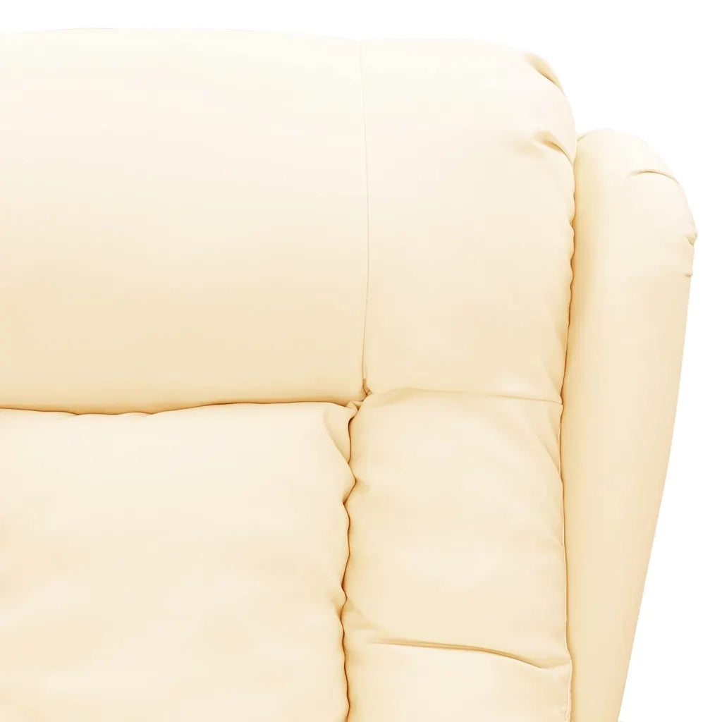 Poltrona | Sedia Relax Reclinabile Crema in Similpelle