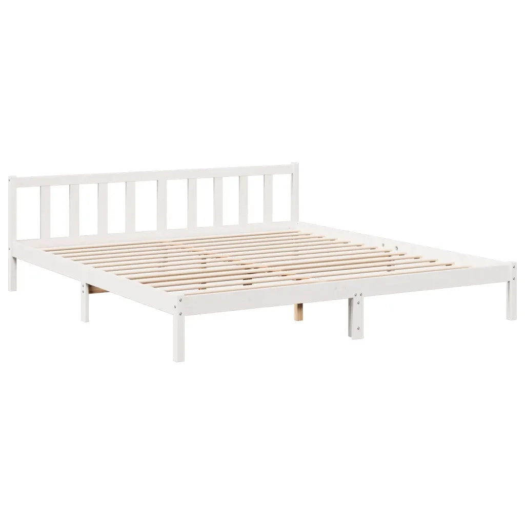 Letto Extra Lungo senza Materasso-Struttura Letto Bianco 180x210 cm in Pino 686898