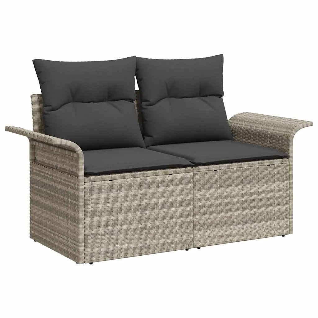 Set Divano da Giardino 7 pcs Grigio chiaro polyrattan