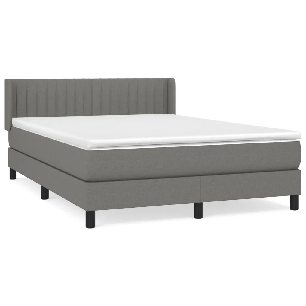 Giroletto a Molle con Materasso Grigio Scuro 140x200cm Tessuto 3129874