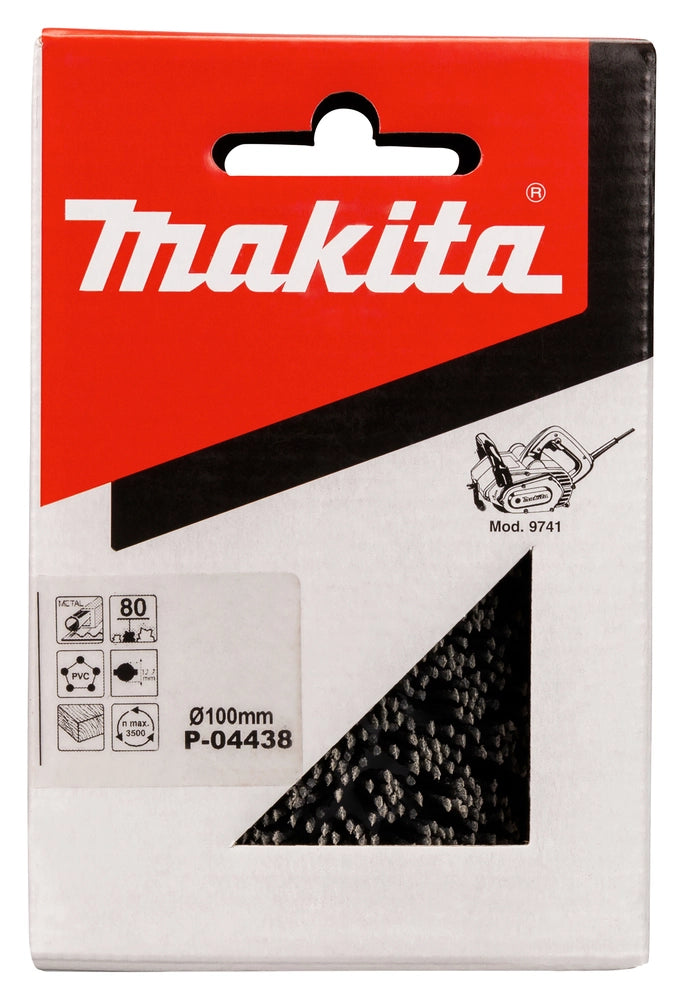 Makita P-04438 – Spazzola abrasiva nylon grana 80 Ø100 mm × 120 mm levigatrice