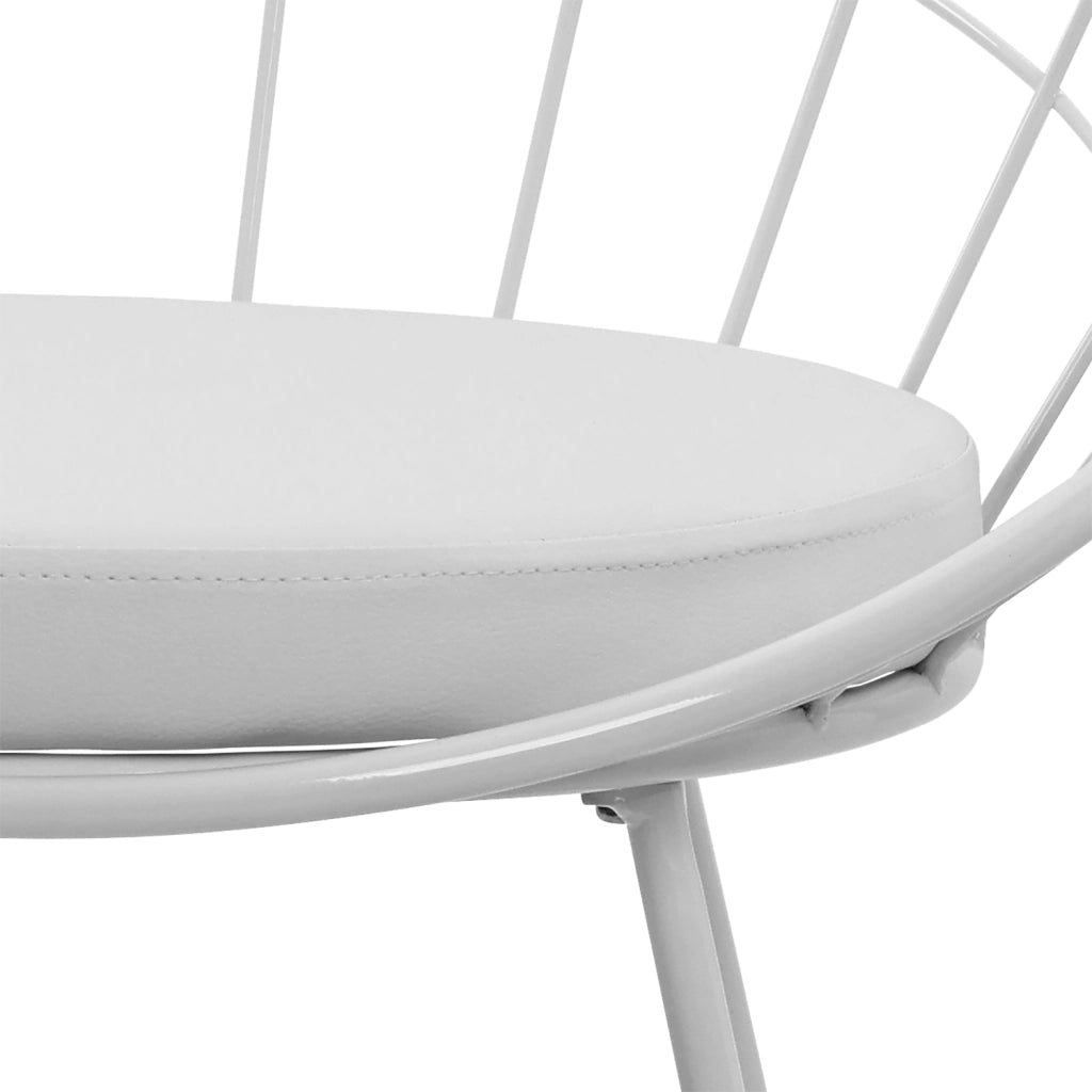 Set di 2 sgabelli da bar 75cm in metallo bianco e cuscino bianco ALEX