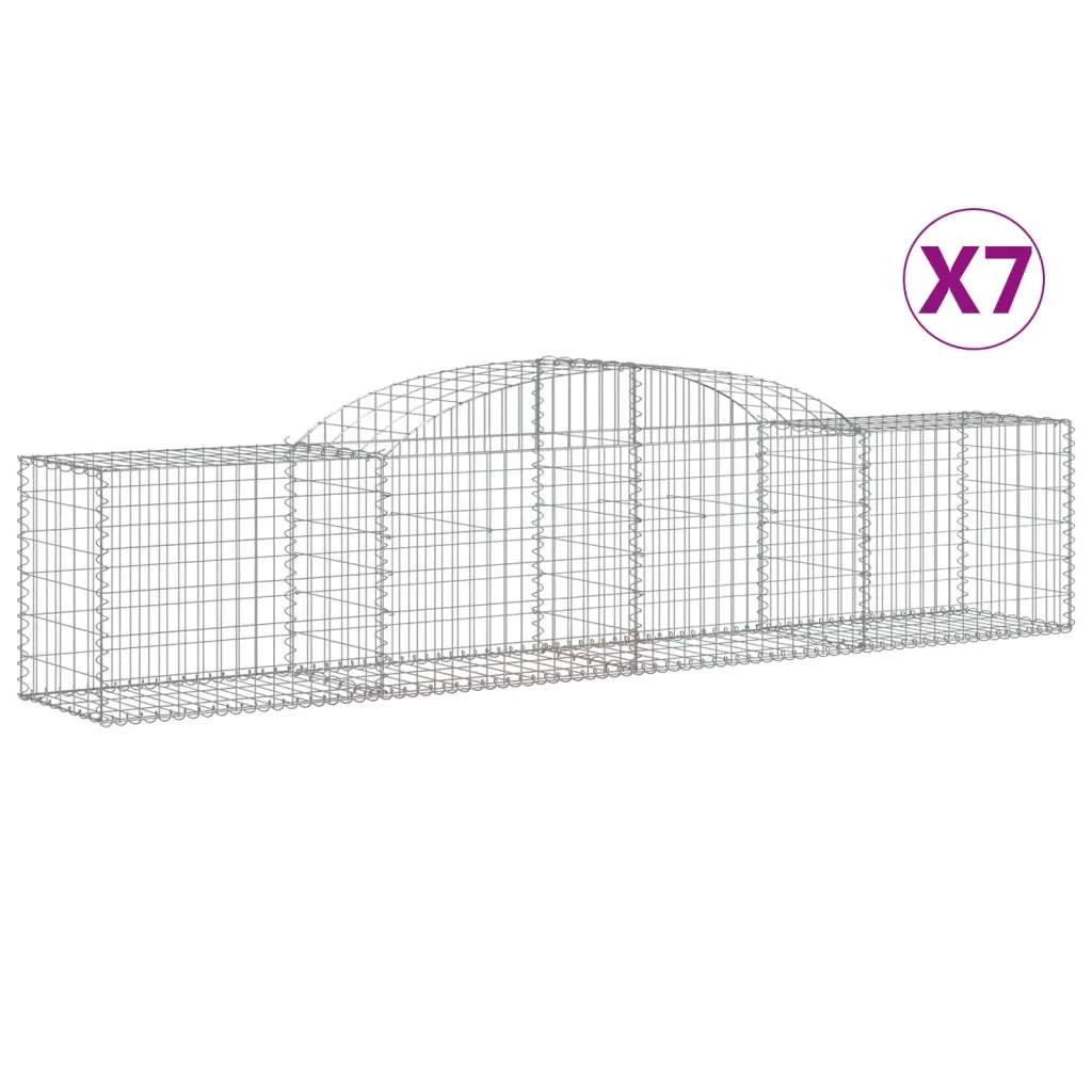 Cesti Gabbioni ad Arco 7 pz 300x50x60/80 cm Ferro Zincato 3146670