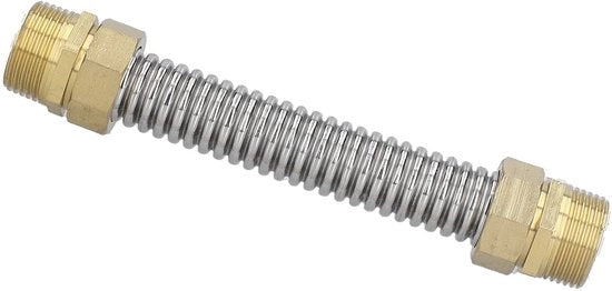 Slang Flexibile per Connessioni - Acciaio Inox - Argento - Idoneo per Condizionatori d'Aria - 20 cm