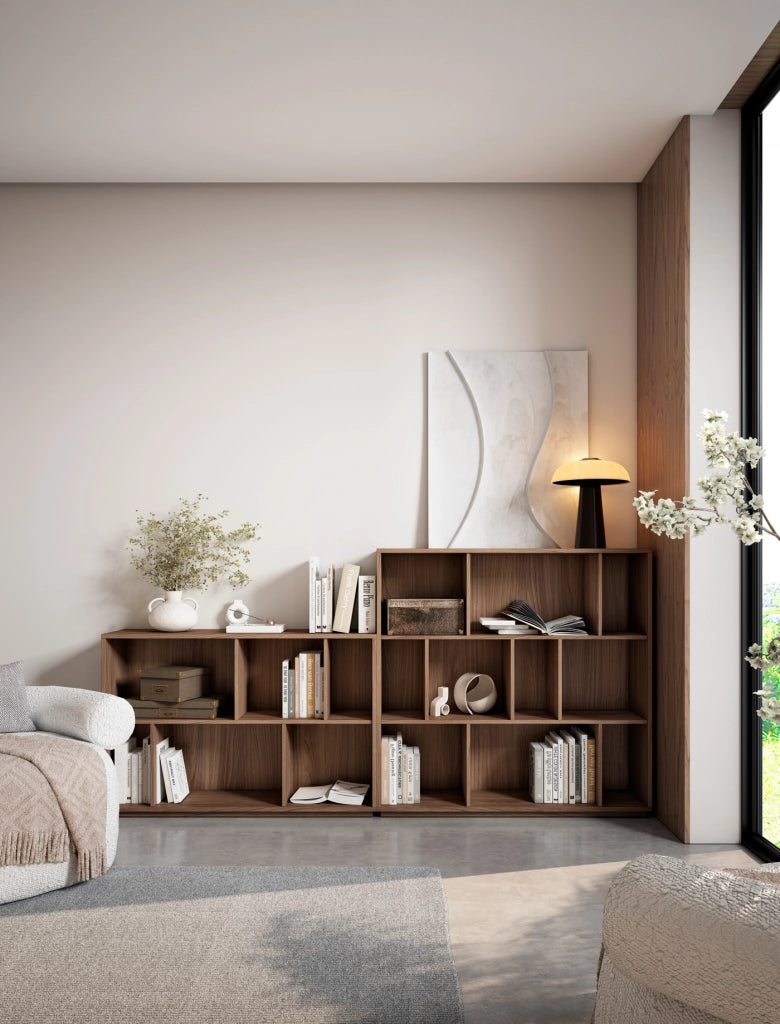 Libreria Herdasa effetto noce 80x119x32