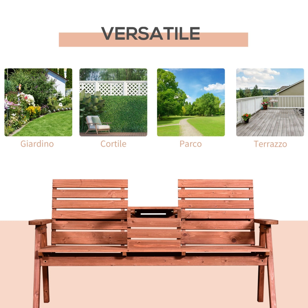 Panchina da Giardino in Legno 2/3 Posti ¨C Minimal ¨C 160x68x92cm