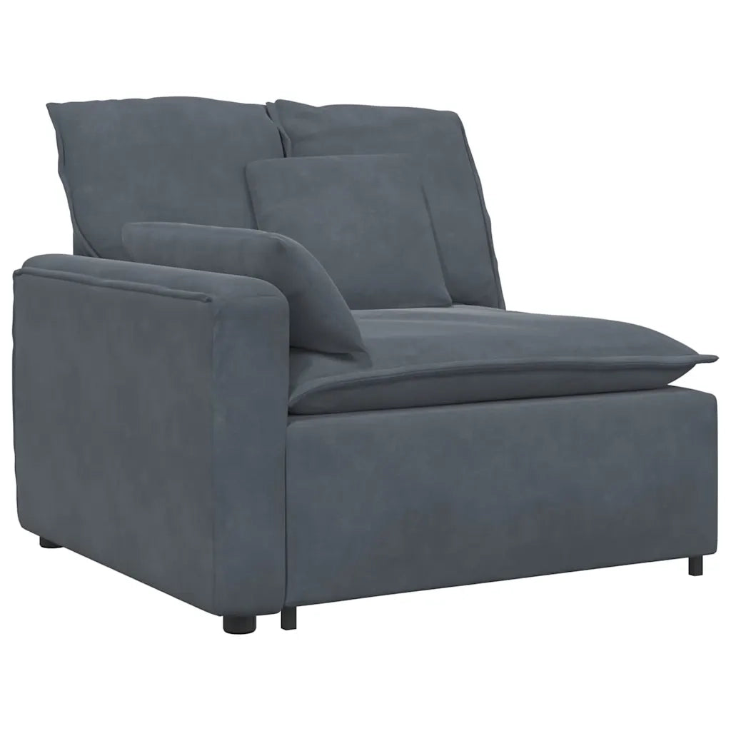 Divano Modulare con Cuscini in Velluto Grigio Scuro 3321329