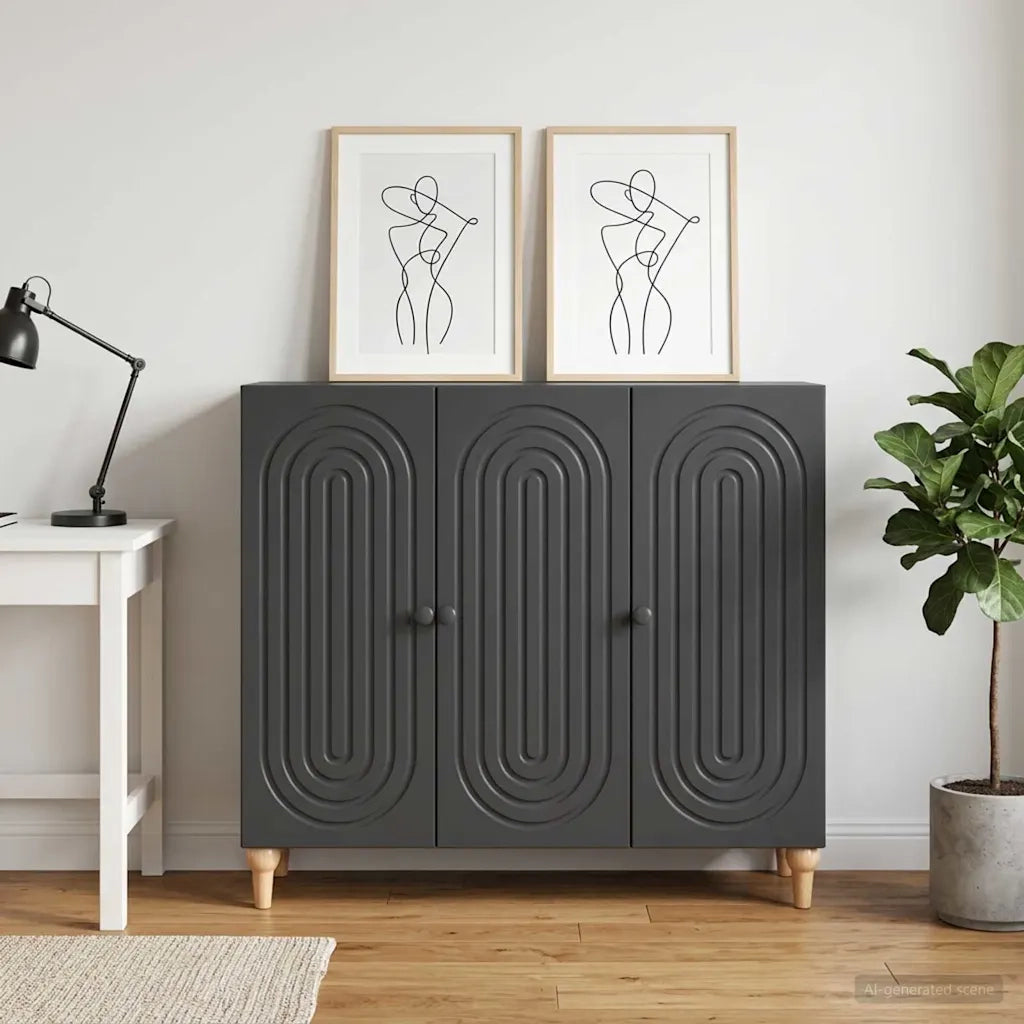 Credenza Nero 89 x 34,5 x 80 cm Legno ingegnerizzato 894186