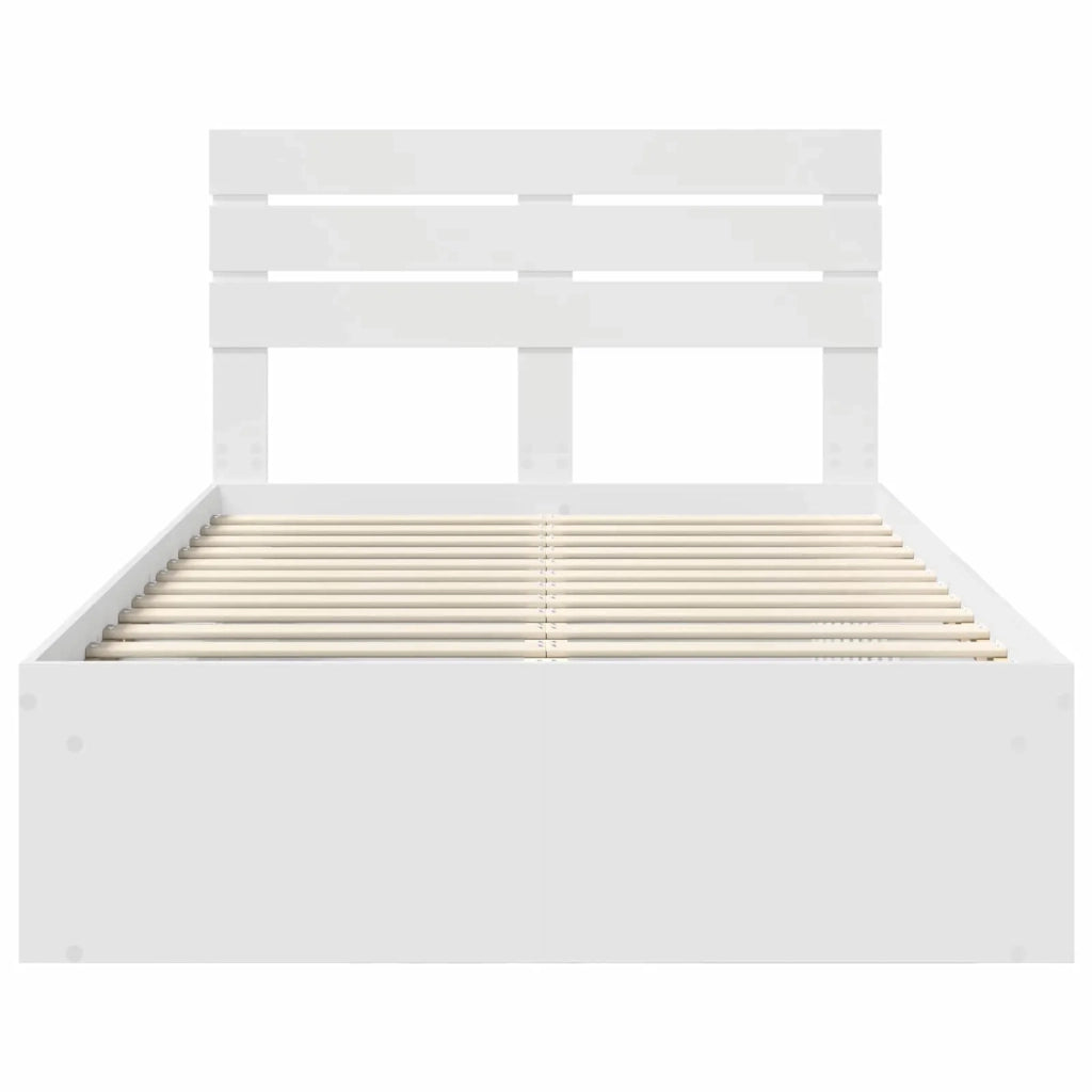 Letto matrimoniale | Letto per adulti | Struttura del letto Bianco 120 x 200 cm Pino massello