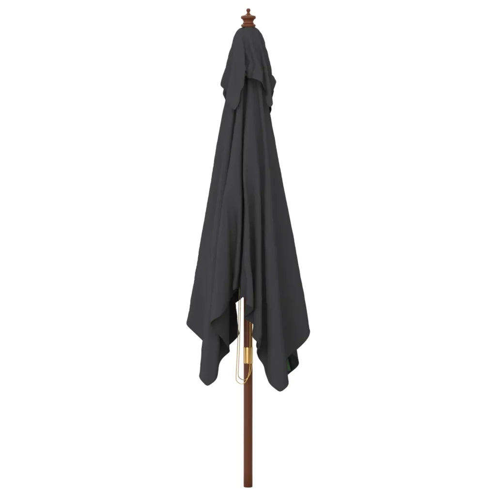 Ombrellone da Giardino con Palo in Legno Nero 300x300x273 cm 363197