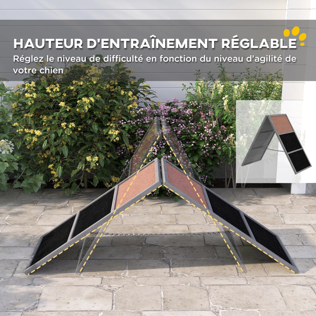 Rampa Agility A-Frame ¨C Xylo ¨C Superficie Antiscivolo 173x59x66cm Grigio