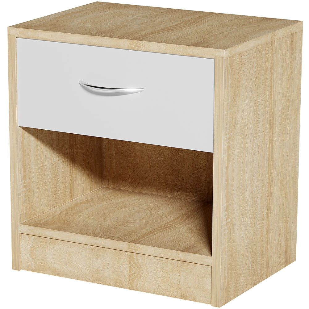 Cassettiera Mobile Comodino Cassetto e Ripiano Inferiore Semplice Design Minimal
