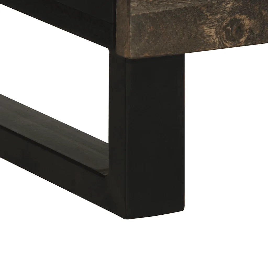 Credenza Nera 60x33x100 cm in Legno Massello di Mango 4017714