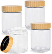 Set di contenitori in vetro da 4 pezzi, Mason Jar 480 ml con coperchi per uso notturno.