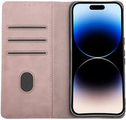 Copricapo per smartphone con supporto per carta - Hoesa per smartphone - Rosso - Protezione contro cadute/urti - Chiusura magnetica - Adatto per Google Pixel 8 - Copricapo per smartphone
