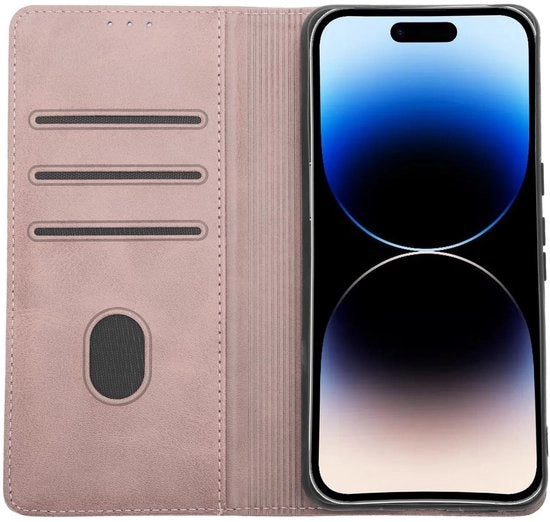 Copricapo per smartphone con supporto per carta - Hoesa per smartphone - Rosso - Protezione contro cadute/urti - Chiusura magnetica - Adatto per Google Pixel 8 - Copricapo per smartphone