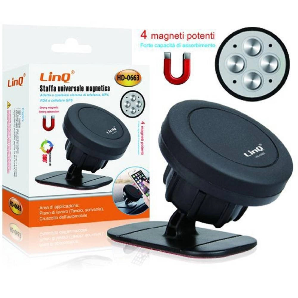 Trade Shop - Staffa Universale Magnetica Supporto Smartphone Gps Cruscotto Auto Tavolo Hd-0663 -