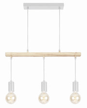 Lampada a sospensione Candellux IZZY bianco/legno 3xE27