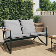 Panchina da Giardino con Cuscini 120 cm Nera in Acciaio 4009306