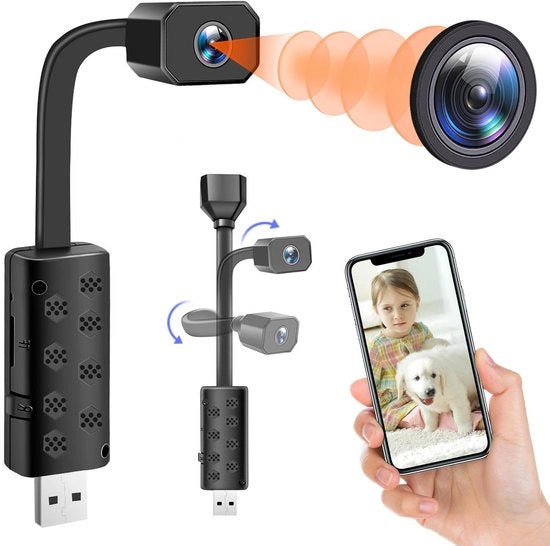 Microcamera Wi-Fi 4K UHD con visione notturna e rilevamento movimento