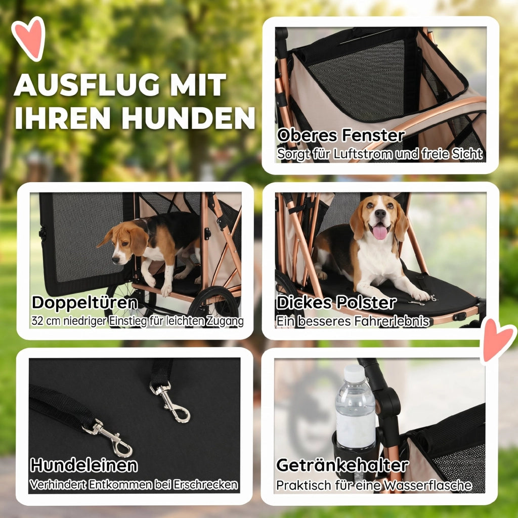 Carrello per Cani Pieghevole ¨C Minimal ¨C Marrone Chiaro