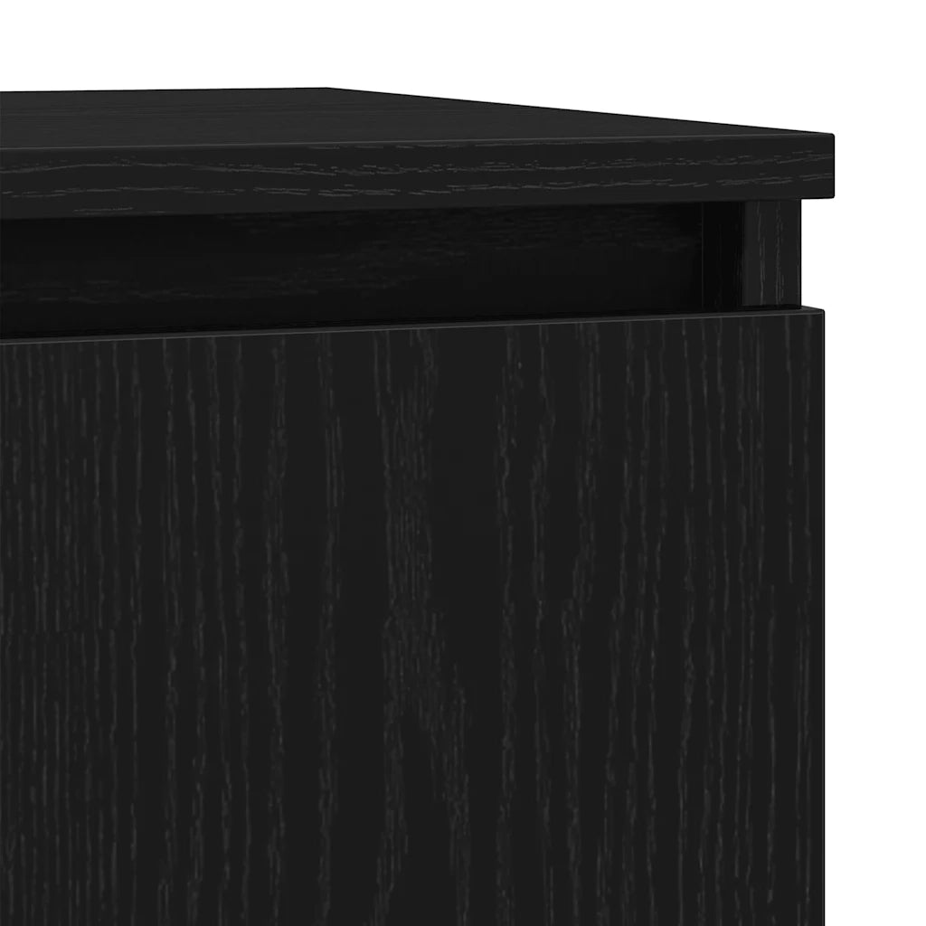 Credenza | Madia | Buffet da pranzo | Armadio da pranzo con Cassetto Rovere Nero 71x35x84 cm Legno Multistrato
