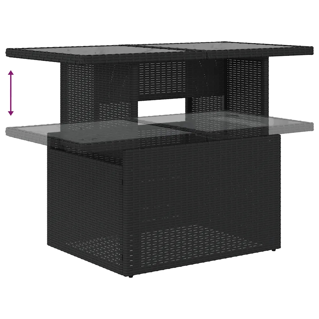 Set Divani da Giardino con Cuscini 7pz Nero Polyrattan 3269185