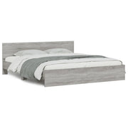 Letto matrimoniale | Letto per adulti | Giroletto con Testiera Grigio Sonoma 180x200 cm
