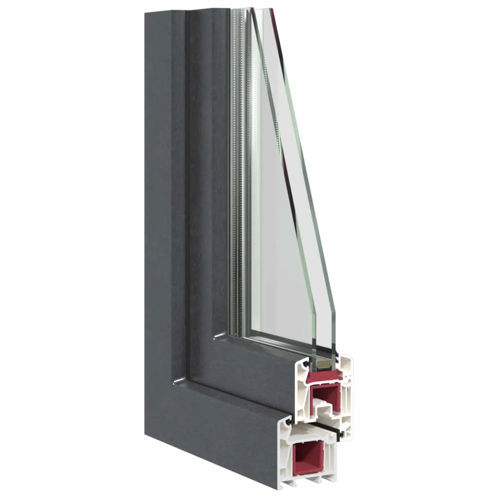 Finestra per Soffitta RISOR Antracite 80 x 60 cm PVC e Vetro 42047281