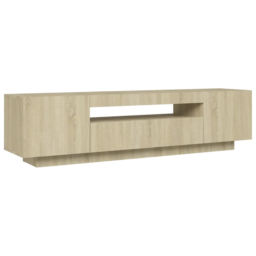 Mobile Porta TV con Luci LED Rovere Sonoma 160x35x40 cm 804430