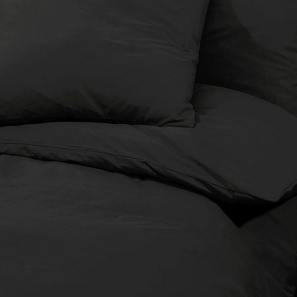 Set Copripiumino Nero 140x200 cm in Cotone CFW1867265