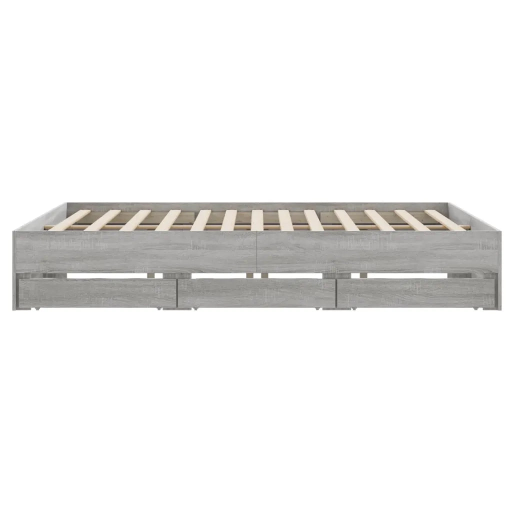 Giroletto Cassetti Grigio Sonoma 180x200 cm Legno Multistrato