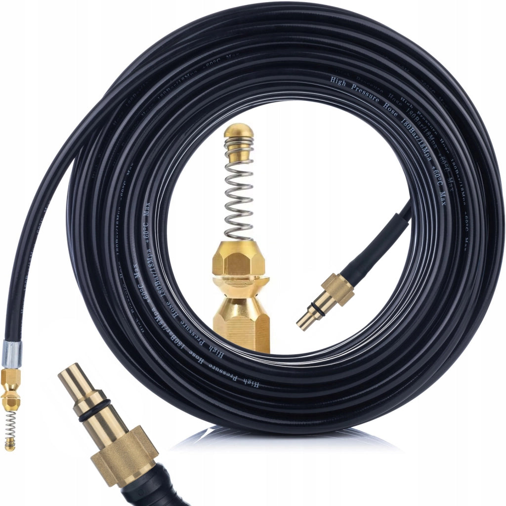 Tubo Alta Pressione 10m – Ugello a Molla in Ottone | Compatibile con Idropulitrici Lavor, Kanwod