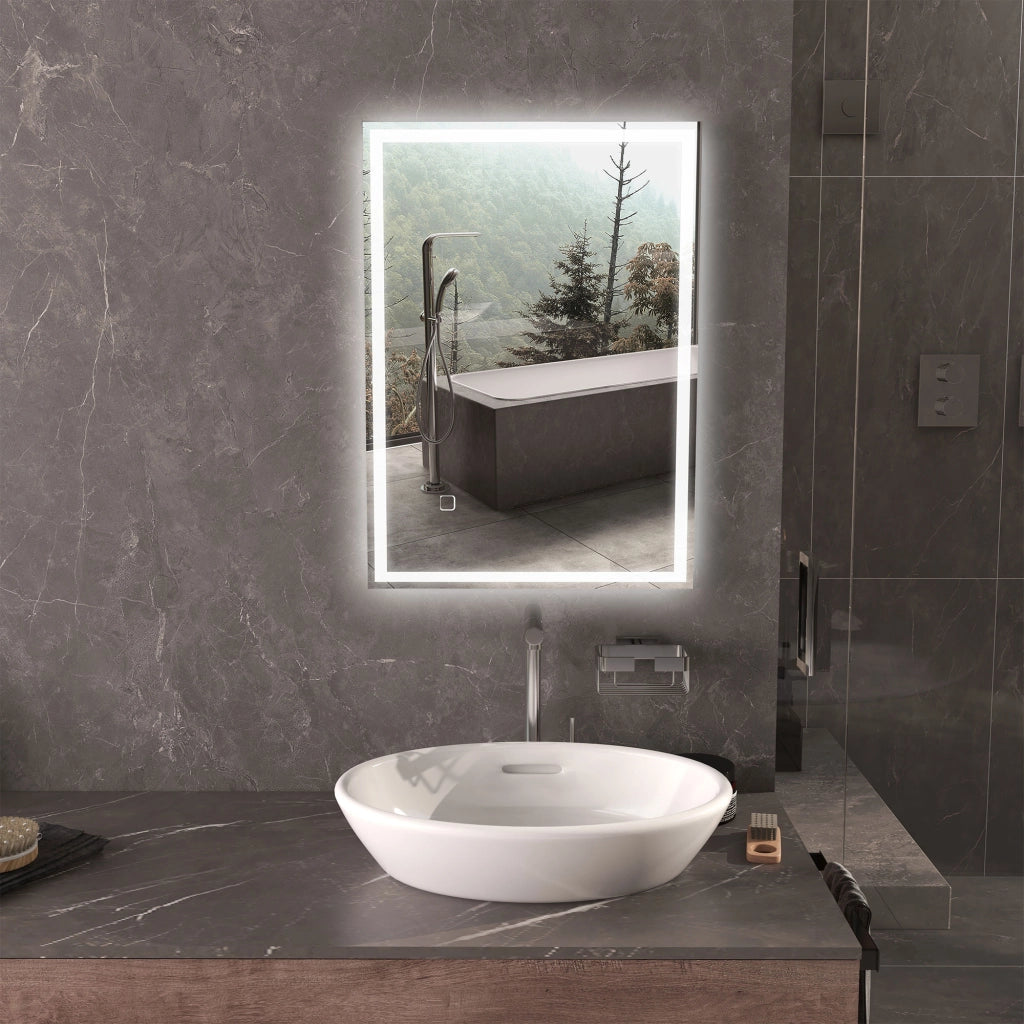 Specchio da Bagno con LED ¨C zephmum ¨C Bianco 60x80 cm