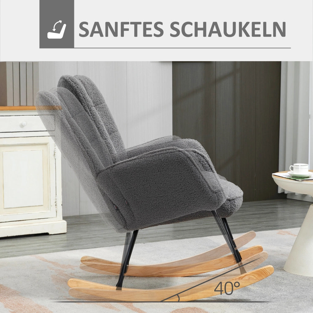POLTRONA A DONDOLO 98x71x101 cm Grigio scuro in poliestere