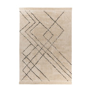 Tappeto moderno Mylen in cotone crema e nero 200x290 cm