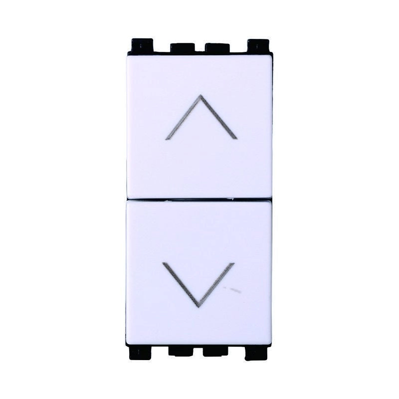Pulsante Saliscendi Commutatore 2P 10A Tapparelle Colore Bianco Compatibile Con Vimar Arke